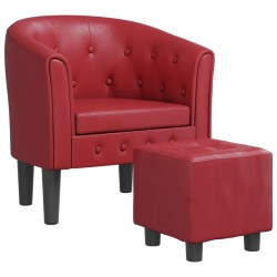Chaise cabriolet avec repose-pied rouge bordeaux similicuir 