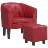 Chaise cabriolet avec repose-pied rouge bordeaux similicuir 