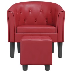 Chaise cabriolet avec repose-pied rouge bordeaux similicuir 