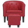 Chaise cabriolet avec repose-pied rouge bordeaux similicuir 