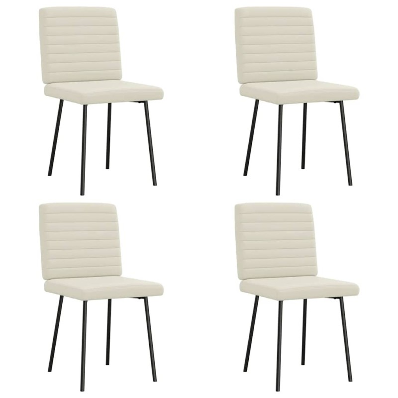 Chaises à manger lot de 4 Crème Velours 