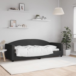Lit de repos sans matelas noir 80x200 cm tissu 