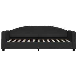 Lit de repos sans matelas noir 80x200 cm tissu 