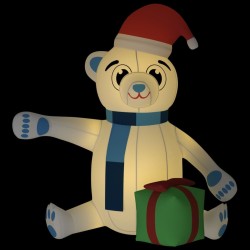 Ours en peluche gonflable de Noël à LED 240 cm 