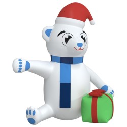 Ours en peluche gonflable de Noël à LED 240 cm 