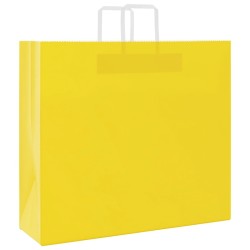 Sacs en papier 250 pcs avec poignées jaune 54x15x49 cm 
