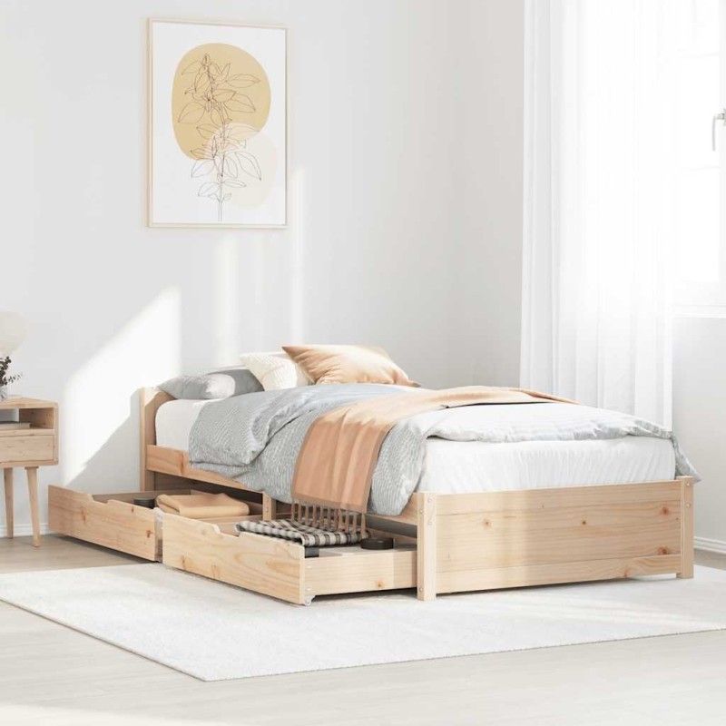 Cadre de lit sans matelas 90x200 cm bois de pin massif 