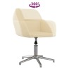 Chaise pivotante de bureau Crème Tissu 