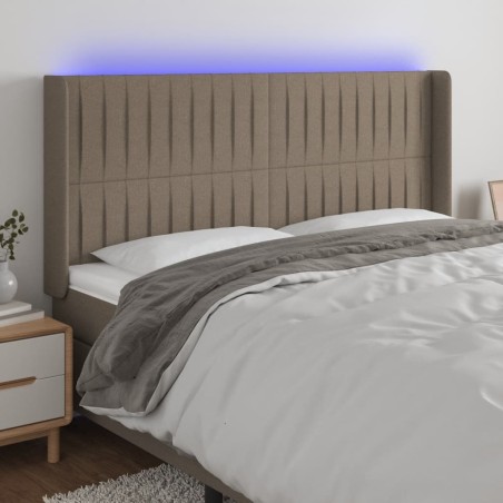 Tête de lit à LED Taupe 183x16x118/128 cm Tissu 