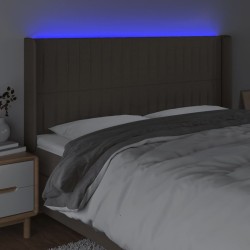 Tête de lit à LED Taupe 183x16x118/128 cm Tissu 