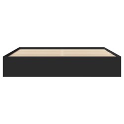 Cadre de lit sans matelas noir 200x200 cm bois d'ingénierie 