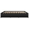 Cadre de lit sans matelas noir 200x200 cm bois d'ingénierie 
