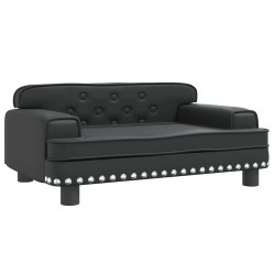 Lit pour chien noir 70x45x30 cm similicuir 