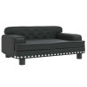 Lit pour chien noir 70x45x30 cm similicuir 