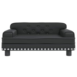 Lit pour chien noir 70x45x30 cm similicuir 