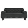 Lit pour chien noir 70x45x30 cm similicuir 