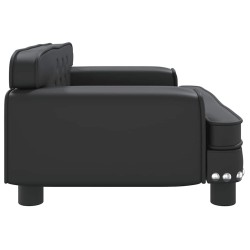 Lit pour chien noir 70x45x30 cm similicuir 