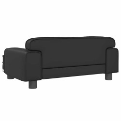 Lit pour chien noir 70x45x30 cm similicuir 
