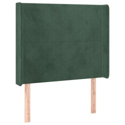 Tête de lit avec oreilles Vert foncé 83x16x118/128 cm Velours 