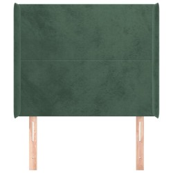 Tête de lit avec oreilles Vert foncé 83x16x118/128 cm Velours 