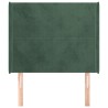 Tête de lit avec oreilles Vert foncé 83x16x118/128 cm Velours 