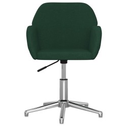 Chaise pivotante de bureau Vert foncé Tissu 