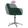 Chaise pivotante de bureau Vert foncé Tissu 