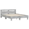 Cadre de lit sans matelas gris béton 140x190 cm 