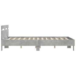 Cadre de lit sans matelas gris béton 140x190 cm 