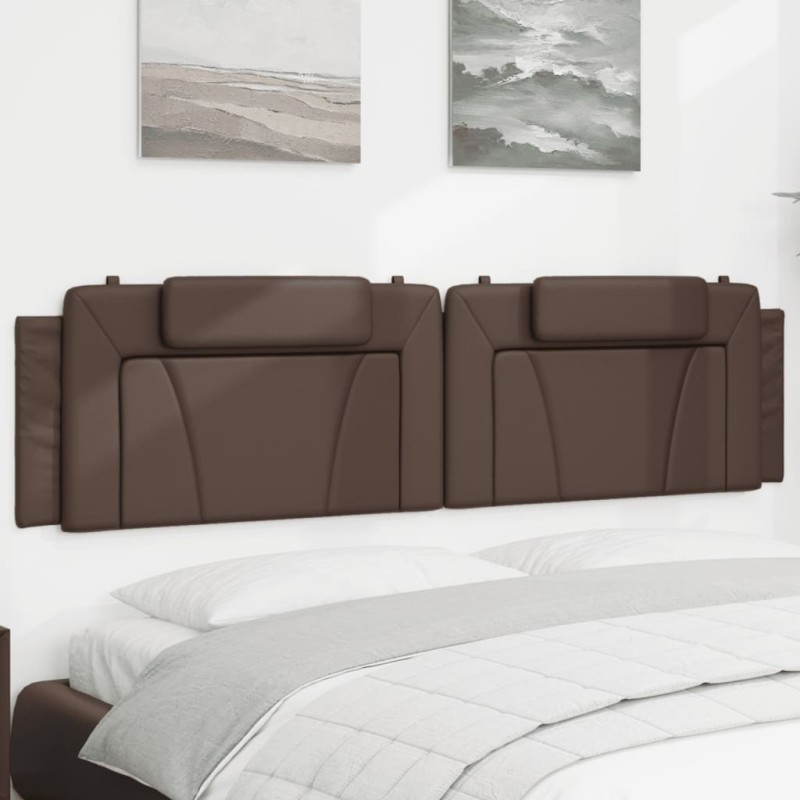 Coussin de tête de lit marron 200 cm similicuir 