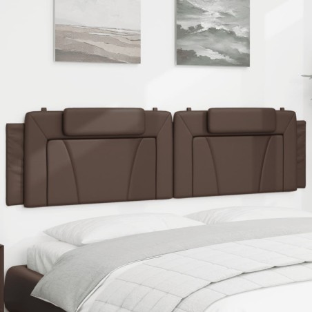 Coussin de tête de lit marron 200 cm similicuir 