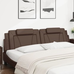Coussin de tête de lit marron 200 cm similicuir 
