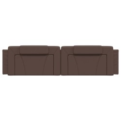 Coussin de tête de lit marron 200 cm similicuir 