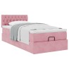 Cadre de lit ottoman avec matelas rose 90x190 cm velours 