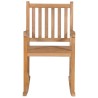 Chaise à bascule avec coussin crème Bois de teck solide 