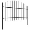 Clôture de jardin à dessus en lance Acier (1-1,25)x8,5 m Noir 