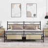 Cadre de lit en métal sans matelas chêne sonoma 193x203 cm 