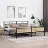 Cadre de lit en métal sans matelas chêne sonoma 193x203 cm 