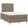 Sommier à lattes de lit matelas et LED taupe 120x190 cm tissu 