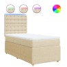 Sommier à lattes de lit avec matelas Crème 90x200 cm Tissu 
