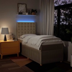 Sommier à lattes de lit avec matelas Crème 90x200 cm Tissu 