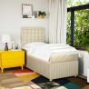 Sommier à lattes de lit avec matelas Crème 90x200 cm Tissu 