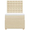 Sommier à lattes de lit avec matelas Crème 90x200 cm Tissu 