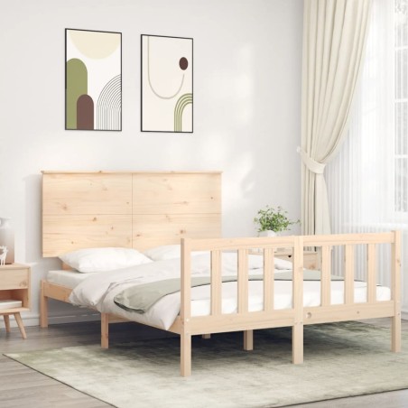 Cadre de lit sans matelas 140x200 cm bois massif de pin 