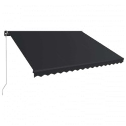 Auvent manuel rétractable avec LED 450x300 cm Anthracite 