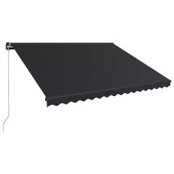 Auvent manuel rétractable avec LED 450x300 cm Anthracite 