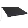 Auvent manuel rétractable avec LED 450x300 cm Anthracite 