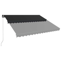 Auvent manuel rétractable avec LED 450x300 cm Anthracite 