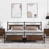 Cadre de lit en métal sans matelas chêne marron 193x203 cm 