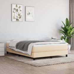 Sommier à lattes de lit avec matelas Crème 140x200 cm Tissu 